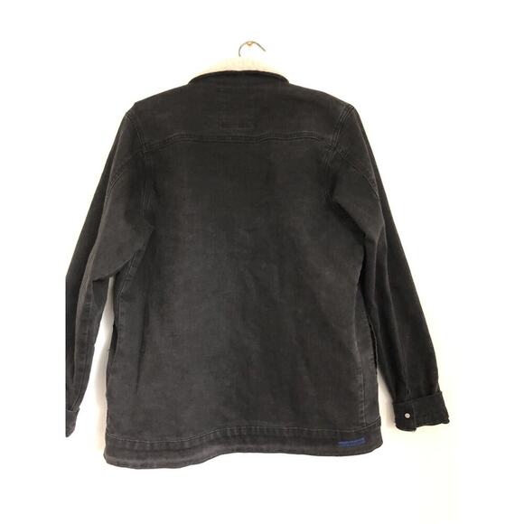 Ezekiel Oversized Black Denim Jacket With Sherpa Collar - Picture 3 of 5